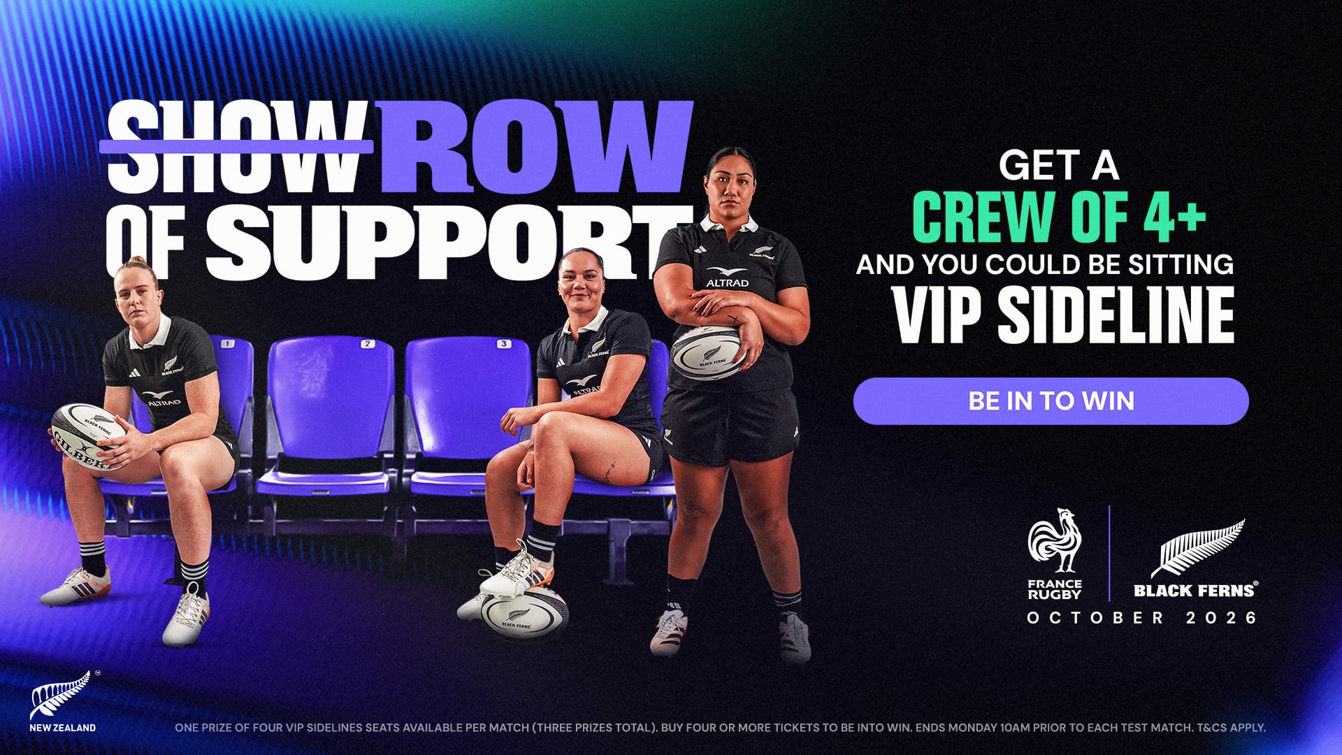 Row of Support - Win a VIP Sideline experience for four